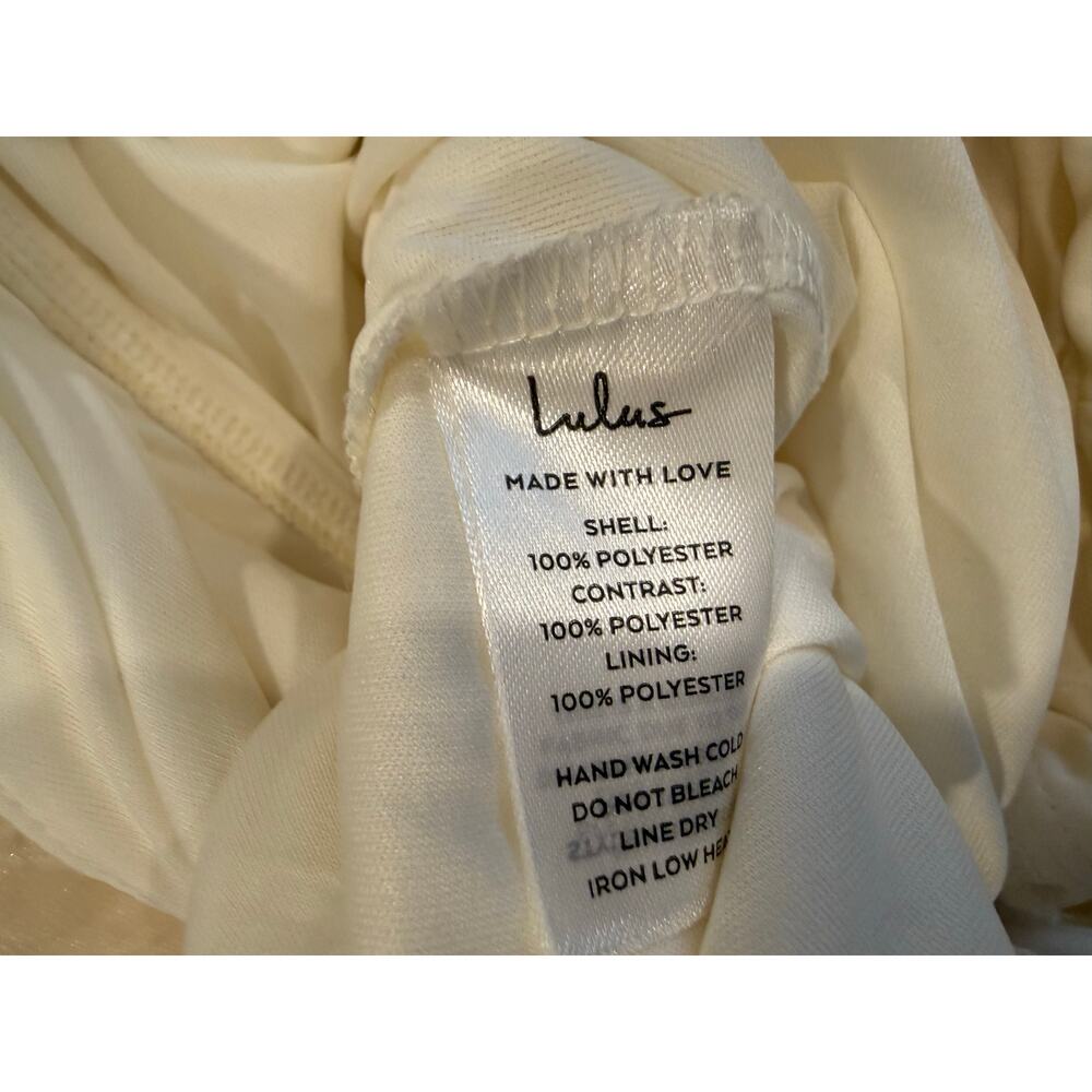 NWT Lulus XL Charming Ideal Ivory Floral Jaquard Organza Bow Back Romper Bridal - Picture 10 of 11